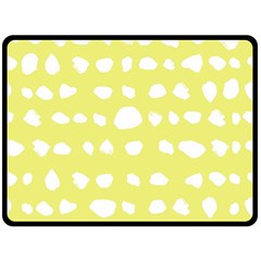 Polkadot White Yellow Fleece Blanket (large)  by Mariart