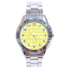 Polkadot White Yellow Stainless Steel Analogue Watch by Mariart