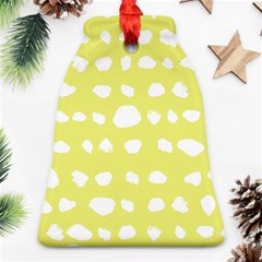 Polkadot White Yellow Bell Ornament (two Sides) by Mariart