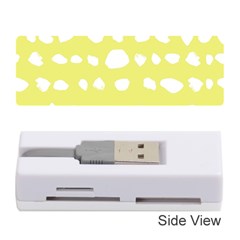 Polkadot White Yellow Memory Card Reader (stick)  by Mariart