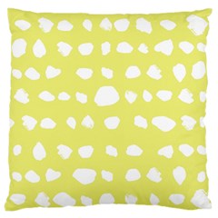 Polkadot White Yellow Large Cushion Case (two Sides) by Mariart