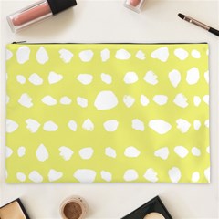 Polkadot White Yellow Cosmetic Bag (xxl)  by Mariart