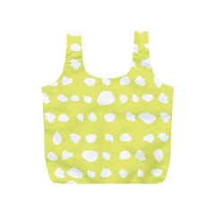 Polkadot White Yellow Full Print Recycle Bags (s)  by Mariart