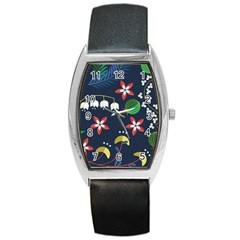 Origami Flower Floral Star Leaf Barrel Style Metal Watch by Mariart