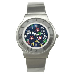 Origami Flower Floral Star Leaf Stainless Steel Watch by Mariart