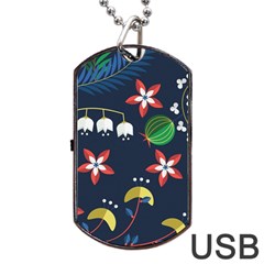 Origami Flower Floral Star Leaf Dog Tag Usb Flash (one Side) by Mariart