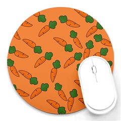 Carrot Pattern Round Mousepads by Valentinaart