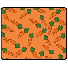 Carrot Pattern Double Sided Fleece Blanket (medium)  by Valentinaart