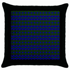 Split Diamond Blue Green Woven Fabric Throw Pillow Case (black) by Mariart