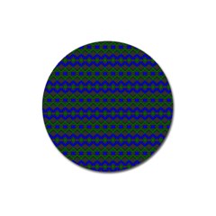 Split Diamond Blue Green Woven Fabric Magnet 3  (round) by Mariart