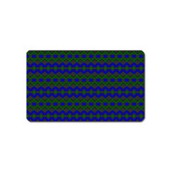 Split Diamond Blue Green Woven Fabric Magnet (name Card) by Mariart