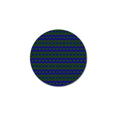 Split Diamond Blue Green Woven Fabric Golf Ball Marker by Mariart