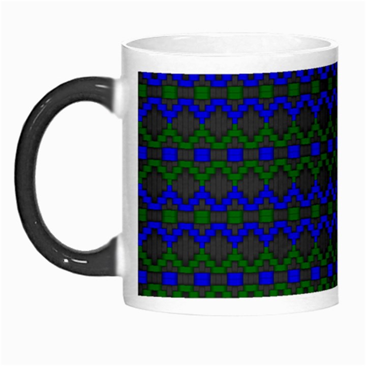 Split Diamond Blue Green Woven Fabric Morph Mugs