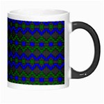 Split Diamond Blue Green Woven Fabric Morph Mugs Right