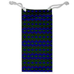 Split Diamond Blue Green Woven Fabric Jewelry Bag by Mariart