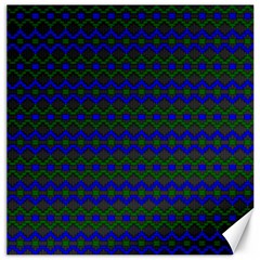 Split Diamond Blue Green Woven Fabric Canvas 12  X 12   by Mariart