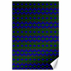 Split Diamond Blue Green Woven Fabric Canvas 12  X 18   by Mariart