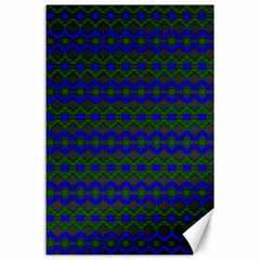 Split Diamond Blue Green Woven Fabric Canvas 24  X 36  by Mariart