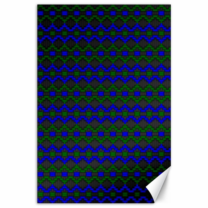 Split Diamond Blue Green Woven Fabric Canvas 24  x 36 