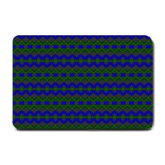 Split Diamond Blue Green Woven Fabric Small Doormat 