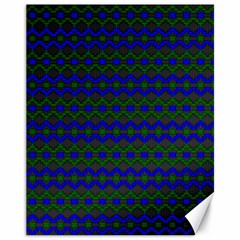 Split Diamond Blue Green Woven Fabric Canvas 11  X 14   by Mariart