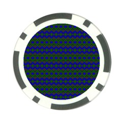 Split Diamond Blue Green Woven Fabric Poker Chip Card Guard