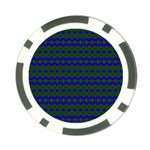 Split Diamond Blue Green Woven Fabric Poker Chip Card Guard Front