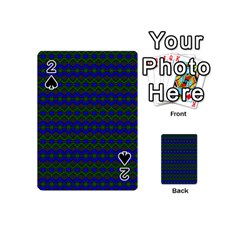 Split Diamond Blue Green Woven Fabric Playing Cards 54 (mini)  by Mariart