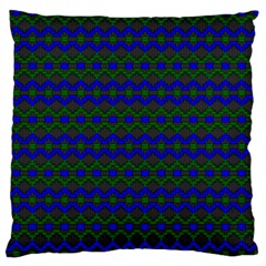 Split Diamond Blue Green Woven Fabric Large Cushion Case (two Sides) by Mariart