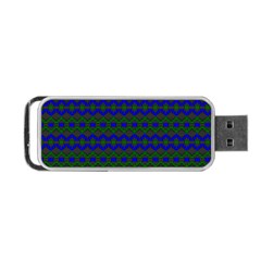 Split Diamond Blue Green Woven Fabric Portable Usb Flash (two Sides)