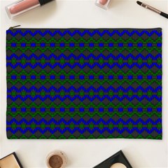 Split Diamond Blue Green Woven Fabric Cosmetic Bag (xxxl)  by Mariart