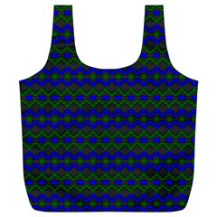 Split Diamond Blue Green Woven Fabric Full Print Recycle Bags (l)  by Mariart