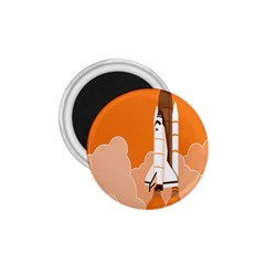 Rocket Space Ship Orange 1 75  Magnets by Mariart