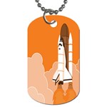 Rocket Space Ship Orange Dog Tag (One Side) Front