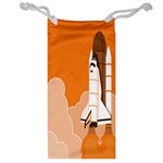 Rocket Space Ship Orange Jewelry Bag Front