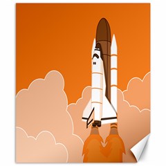 Rocket Space Ship Orange Canvas 8  X 10  by Mariart