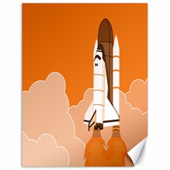 Rocket Space Ship Orange Canvas 18  X 24   by Mariart