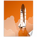 Rocket Space Ship Orange Canvas 11  x 14   10.95 x13.48  Canvas - 1