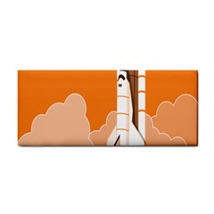 Rocket Space Ship Orange Cosmetic Storage Cases by Mariart