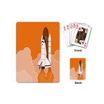 Rocket Space Ship Orange Playing Cards (Mini)  Back