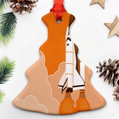 Rocket Space Ship Orange Ornament (christmas Tree)  by Mariart