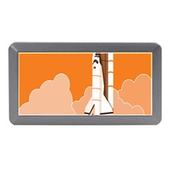 Rocket Space Ship Orange Memory Card Reader (mini) by Mariart