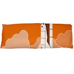 Rocket Space Ship Orange Body Pillow Case Dakimakura (two Sides) by Mariart