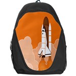 Rocket Space Ship Orange Backpack Bag Front