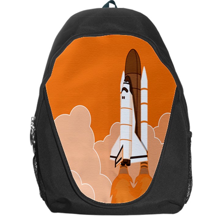 Rocket Space Ship Orange Backpack Bag