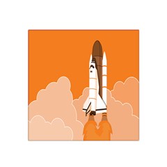 Rocket Space Ship Orange Satin Bandana Scarf by Mariart