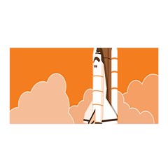 Rocket Space Ship Orange Satin Wrap by Mariart