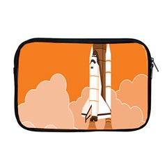 Rocket Space Ship Orange Apple Macbook Pro 17  Zipper Case by Mariart