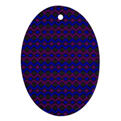 Split Diamond Blue Purple Woven Fabric Ornament (oval) by Mariart