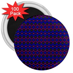 Split Diamond Blue Purple Woven Fabric 3  Magnets (100 Pack)